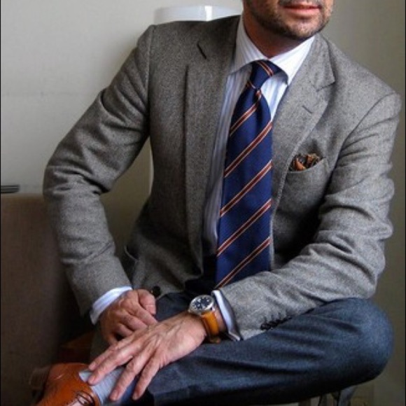 BURBERRY HERRINGBONE 2 BUTTON BLAZER SIZE LARGE